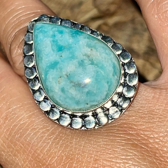Amazonite Ring Size 8 1/4 - Picture 6 of 10